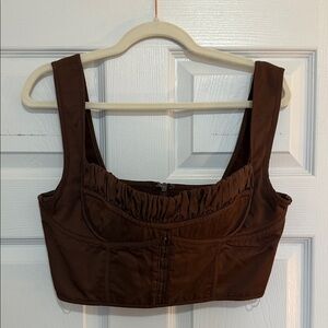 House of CB Chocolate Brown Crop Top